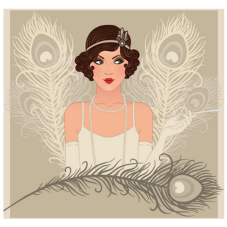 Flapper Girl Beautiful 1920s Party Theme Sticker
