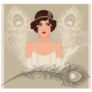 Flapper Girl Beautiful 1920s Party Theme Sticker