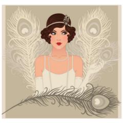 Flapper Girl Beautiful 1920s Party Theme Sticker