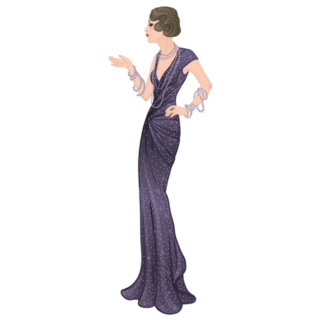 Flapper Girl: Full Length Portrait Sticker