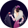 Flapper Girl: Lavish 1920s Illustration Sticker