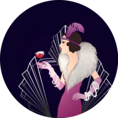 Flapper Girl: Lavish 1920s Illustration Sticker