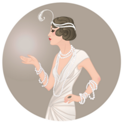 Flapper Girl: Retro 20s Circle Sticker