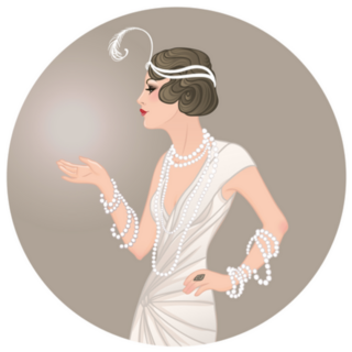 Flapper Girl: Retro 20s Circle Sticker