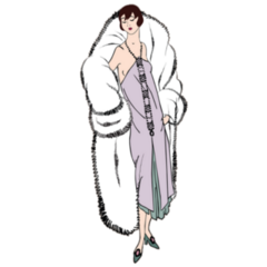 Flapper Girls 20s Style Fashion Party Sticker