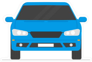 Flat Art Blue Car Sticker
