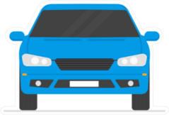 Flat Art Blue Car Sticker