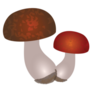 Flat Art Mushrooms With Round Red Caps Illustration Sticker