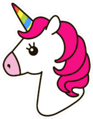 Flat Art Pink Unicorn Sticker