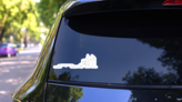 Flat Artistic One Line Design City Train Sticker on a Rear Car Window (New) example