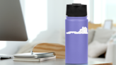 Flat Artistic One Line Design City Train Sticker on a Water Bottle (New) example