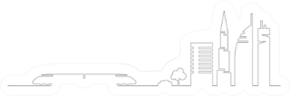 Flat Artistic One Line Design City Train Sticker