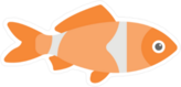 Flat Clown Fish Sticker