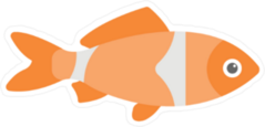 Flat Clown Fish Sticker
