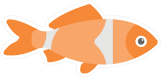 Flat Clown Fish Sticker