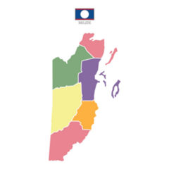 Flat Colored Belize Map Rainbow Sticker