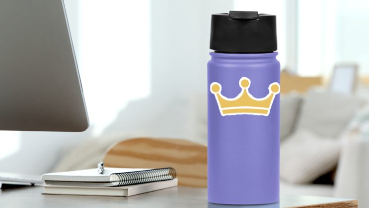 Flat Crown Sticker on a Water Bottle (New) example