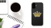 Flat Crown with Details Sticker on a Phone (New) example