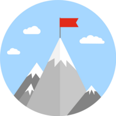 Flat Design Flag On Mountain Sticker