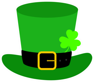 Flat Design Leprechaun Hat Sticker