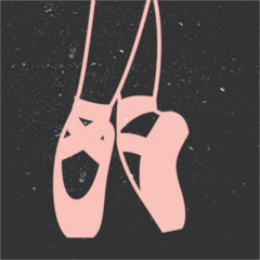 Flat Design Pink Ballet Pointes Shoe Sticker