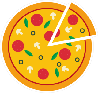 Flat Design Pizza Sticker