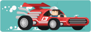 Flat Design Retro Race Driver Sticker