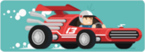 Flat Design Retro Race Driver Sticker