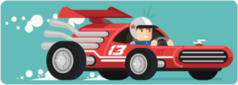 Flat Design Retro Race Driver Sticker