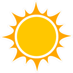 Flat Design Sun Icon Sticker