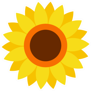 Flat Design Sunflower Sticker
