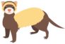 Flat Ferret Illustration Sticker