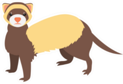 Flat Ferret Illustration Sticker