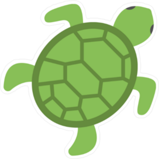 Flat Green Sea Turtle Sticker