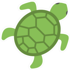 Flat Green Sea Turtle Sticker