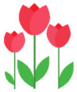 Flat Icon Three Tulip Blooms Sticker