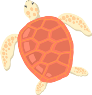 Flat Illustrated Red Shell Turtle Sticker
