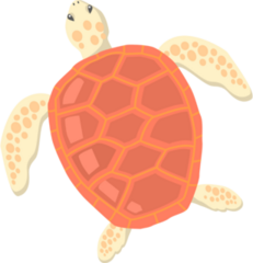 Flat Illustrated Red Shell Turtle Sticker