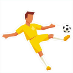 Flat Illustration Soccer Player Sticker