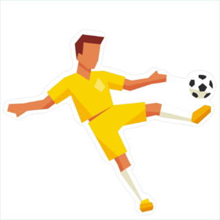 Flat Illustration Soccer Player Sticker