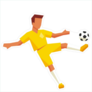 Flat Illustration Soccer Player Sticker
