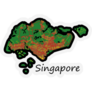 Flat Map Of Singapore Geography Sticker
