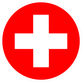 Flat Minimal Medical Cross Icon Sticker