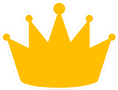 Flat Royal Gold Crown Sticker
