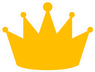 Flat Royal Gold Crown Sticker