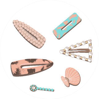 Flat Set Hair Accessories And Clips Sticker