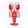 Flat Style Lobster Or Crayfish Silhouette Sticker