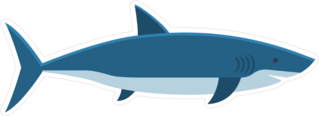 Flat Style Shark Sticker