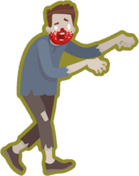 Flat Style Zombie Sticker
