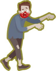 Flat Style Zombie Sticker